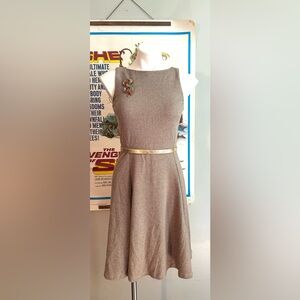 Lauren Ralph Lauren Beige Houndstooth Dress - Sz XS